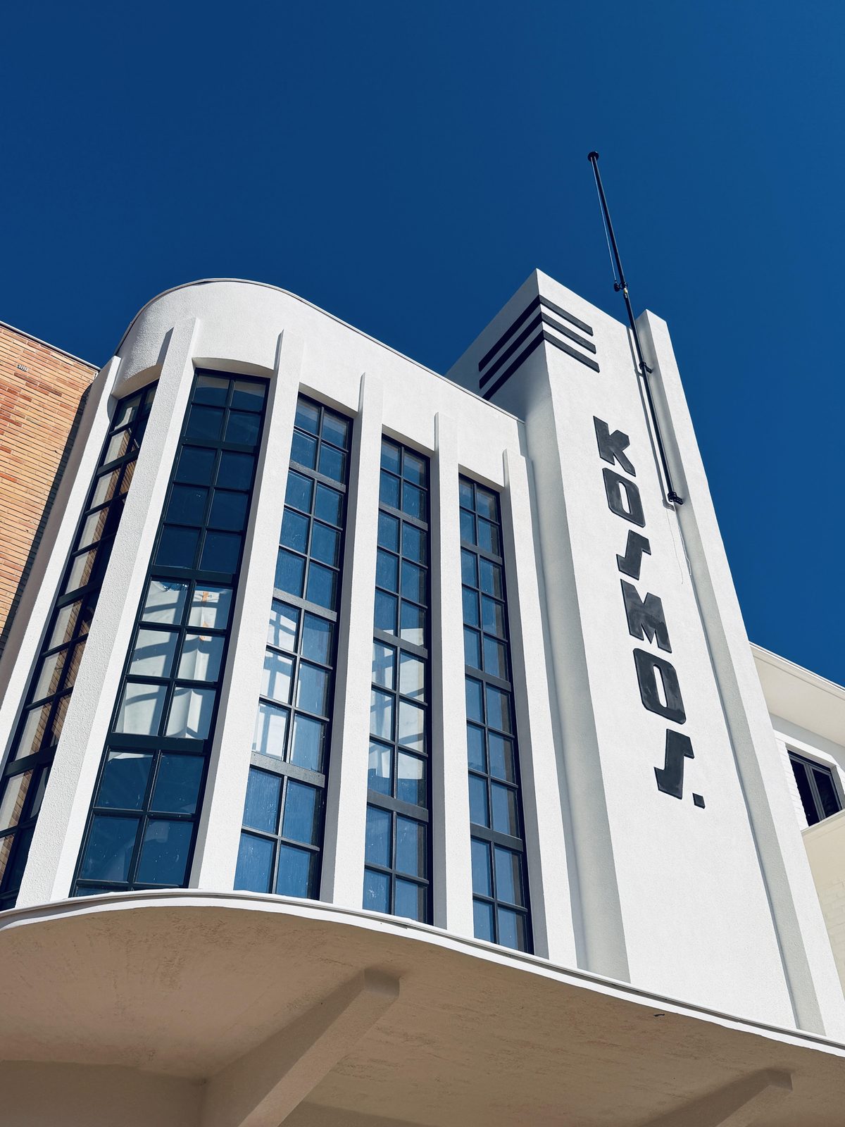 Kosmos-gebouw, art-deco gevel, Westouter